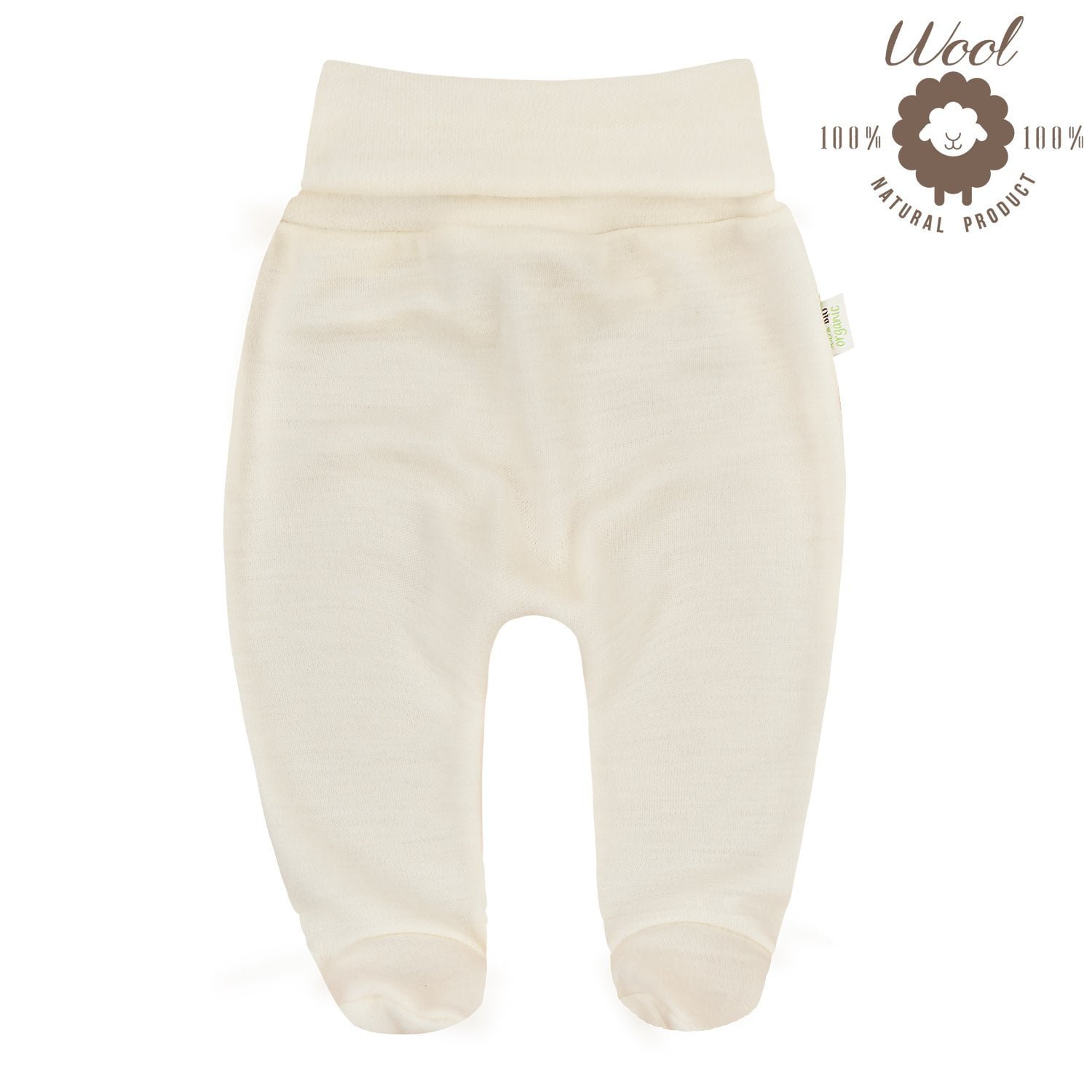 Бебешки панталонки-ританки от 100% сертифициран органичен памук в натурален цвят oт biobabycare.bg