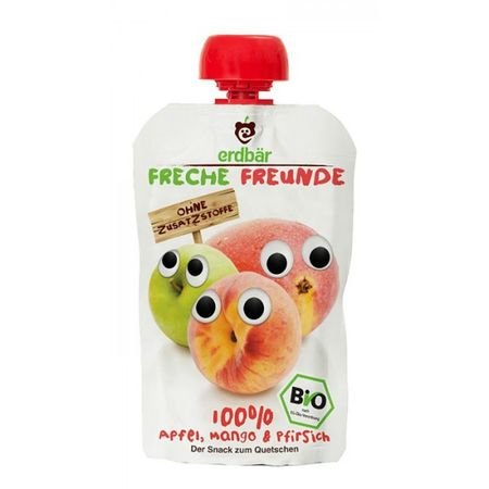 Freche Freunde Био плодова закуска ''Палави приятелчета'' е направена от 100% плодове от biobabycare.bg