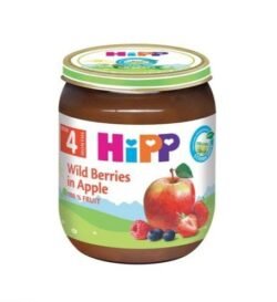 Био пюре горски плодове с ябълка на HIPP за бебета след 4-месечна възраст от www.biobabycare.bg