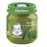 Gerber броколи  и тиквички е фино смляно био пюре, предназначено за  деца над 6 месеца oт biobabycare.bg