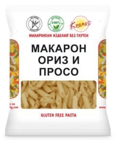 Безглутенова Паста от Ориз и Просо Макарони 250 гр. - Kramas