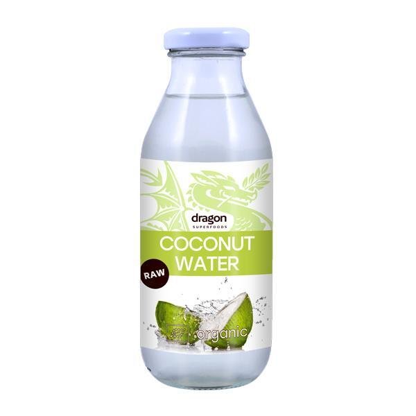 Био Кокосова Вода на Dragon Superfoods е 100% чиста течност, сържаща се в младите зелени кокоси oт biobabycare.bg