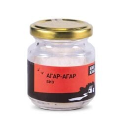 Агар-агар е растителен заместител на желатина, извлечен от червени и кафяви водорасли. Той няма вкус, цвят и мирис и стяга по-силно и бързо от желатина oт biobabycare.bg