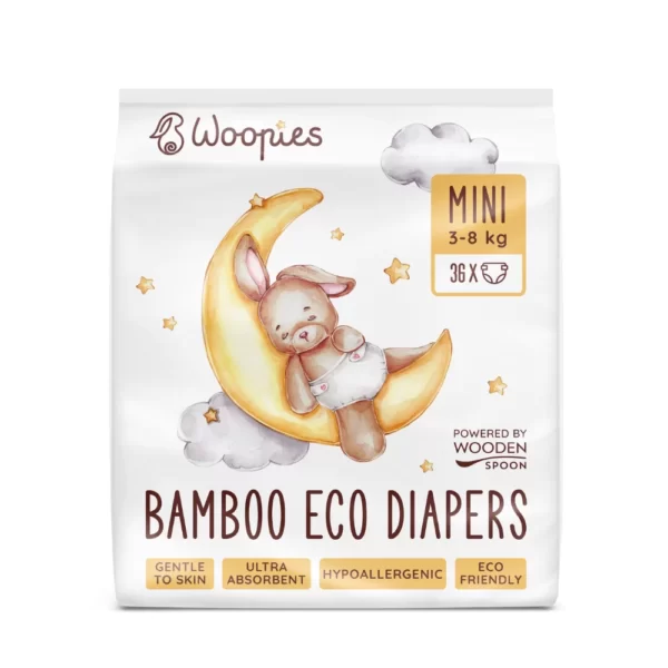 Woopies са ново поколение пелени, създадени от Wooden Spoon и вдъхновени от всички майки, които не спират да търсят екологично решение oт biobabycare.bg