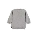 Сив Детски Пуловер Мече - Плетеният пуловер GOTS от памук (био) в сив цвят с апликация на мече впечатлява с приятно и уютно усещане oт biobabycare.bg