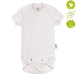 Бебешко боди изработено от 100% сертифициран органичен памук в натурален цвят oт biobabycare.bg