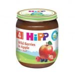 Био пюре горски плодове с ябълка на HIPP за бебета след 4-месечна възраст от www.biobabycare.bg