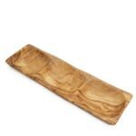 Плато за ордьовър с 3 отделения от маслиново дърво - Всички ръчно изработени прибори могат да се използват всекидневно и са идеални за храна от biobabycare.bg