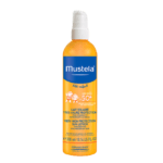 Слънцезащитeн спрей Мустела за бебета и деца предпазва всеки тип кожа oт biobabycare.bg