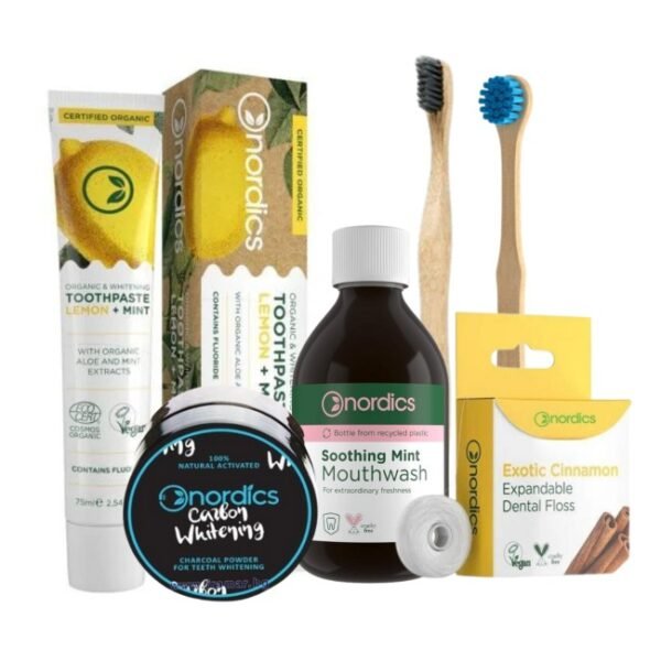 Whitening Set - Избелващ Комплект комбинира био сертифицирани натурални масла, екстракти и активни съставки, които подпомагат избелването на зъбите и се грижат за цялостното здраве на устната кухина oт biobabycare.bg