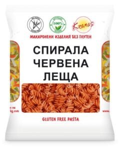 Безглутенова Паста от Червена Леща Спирала Фузили 250 гр.