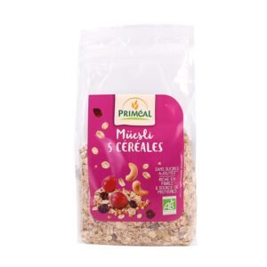 Био Мюсли с 5 Зърнени Култури Без Захар 500 гр. - Primeal