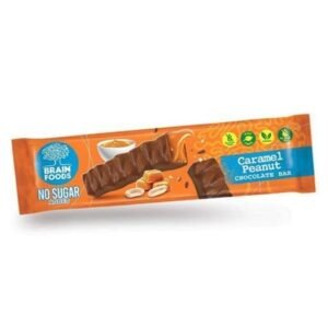 Шоколадов Бар Без Захар с Карамелен Фъстък 35 гр. - Brain Foods